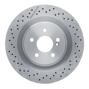 Mercedes-Benz CLK63 AMG Brake Rotor (1) - Rear - R1 Concepts - Drilled and Slotted - `05-`11